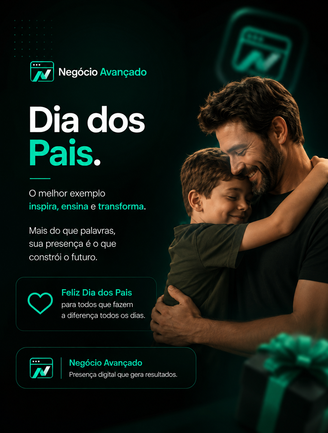 Criativo: campanha de Dia dos Pais do Negócio Avançado