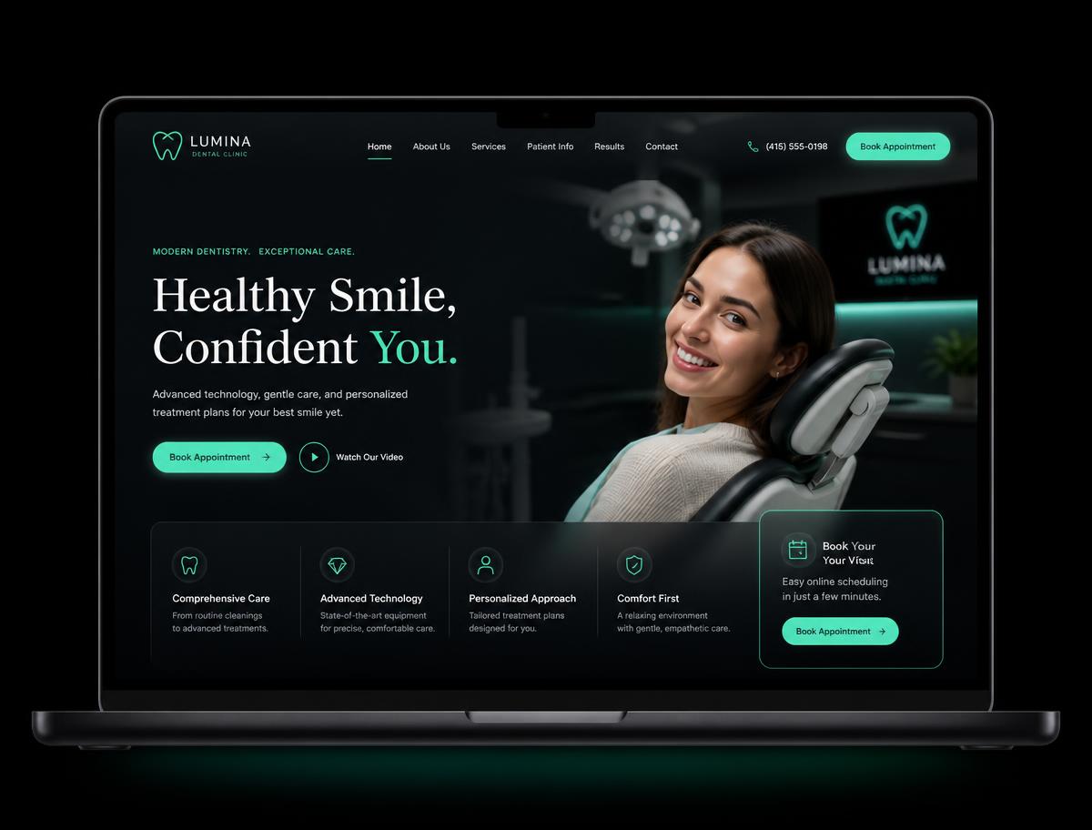 Exemplo de site entregue — Clínica odontológica